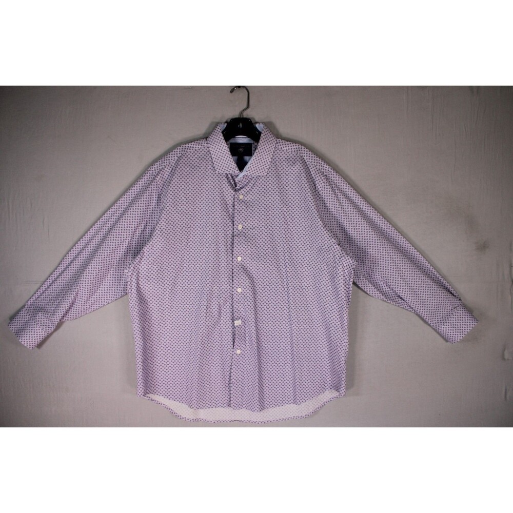 Report Collection Men's XXL Purple Geometric Print Long Sleeve Button Up Shirt